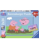 2 PUZZLES PEPPA PIG EN PROMENADE ET LE GOUTER 24 PIECES - RAVENSBURGER - 090822