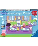 2 PUZZLES PEPPA PIG : PEPPA LE COCHON A L'ECOLE ET FAIT DE LA PEINTURE 24 PIECES - RAVENSBURGER - 090990