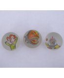 3 CALOTS SUPER HEROS / ANIMAUX 3.5CM - BOULARDS - JEU DE RECREATION - BILLE