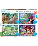 4 PUZZLES ENFANT DISNEY : 101 DALMATIENS - LIVRE DE LA JUNGLE - PETER PAN - ALICE  50 - 80 - 100 - 150 PIECES - EDUCA - 18105