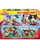 4 PUZZLES ENFANT DISNEY : MICKEY PLUTO DINGO MINNIE ET DONALD 20 - 30 - 60 - 80 PIECES - EDUCA - 18627