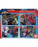 4 PUZZLES ENFANT SPIDER-MAN 50 - 80 - 100 - 150 PIECES - COLLECTION SUPER HEROS - EDUCA - 18102