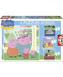 4 PUZZLES PROGRESSIFS : PEPPA LE COCHON / PIG 6 - 9 - 12 - 16 PIECES - EDUCA - 15918