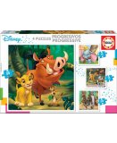 4 PUZZLES PROGRESSIFS - ROI LION - DUMBO - BAMBI - LIVRE DE LA JUNGLE  12 - 16 - 20 - 25 PIECES - EDUCA - 18104