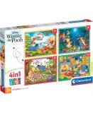 4 PUZZLES PROGRESSIFS WINNIE L'OURSON : DANS LA FORET - AU COIN DU FEU 12 - 16 - 20 - 24 PIECES - CLEMENTONI 21514