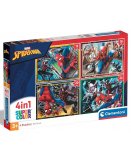 4 PUZZLES SPIDER-MAN : LES POUVOIRS DE L'HOMME ARAIGNEE 12 / 16 / 20 / 24 PIECES - SUPERCOLOR - CLEMENTONI - 21515