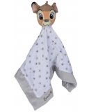 BAMBI DOUDOU PLAT LANGE BLANC ET GRIS 39 X 39 CM - PELUCHE DISNEY FAON BRUN - NICOTOY