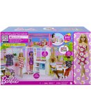 BARBIE LA MAISON TRANSPORTABLE + 17 ACCESSOIRES + 1 POUPEE MANNEQUIN - MATTEL - HCD48