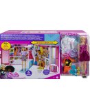 BARBIE MAISON : LE DRESSING TRANSPORTABLE + 25 ACCESSOIRES - HABITS - VETEMENT - 1 POUPEE MANNEQUIN - MATTEL - GBK10