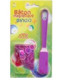 BATON MAGNETIQUE BINGO FUSHIA + 100 PIONS DE LOTO - RAMASSE PIONS - LOTOQUINE