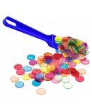 BATON MAGNETIQUE BLEU + 100 PIONS DE LOTO - RAMASSE JETONS - KIT ACCESSOIRES BINGO