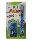 BATON MAGNETIQUE SYMBOLES BINGO BLEU + 100 PIONS DE LOTO - RAMASSE JETONS - CARTALOTO