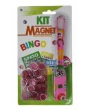 BATON MAGNETIQUE SYMBOLES BINGO ROSE + 100 PIONS DE LOTO - RAMASSE JETONS - CARTALOTO