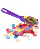 BATON MAGNETIQUE VIOLET + 100 PIONS DE LOTO - RAMASSE JETONS - KIT ACCESSOIRES BINGO