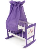 BERCEAU EN BOIS PAPILLON VIOLET POUPEE - BAYER CHIC 2000 - 51492 - LIT FLECHE POUPON