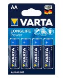 BLISTER 4 PILES ALCALINE LR6 / AA - VARTA LONGLIFE POWER - 4906