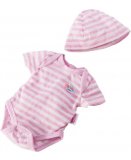 BODY ROSE ET BLANC AVEC BONNET BABY BORN - HABIT POUPEE 43 CM - ZAPF CREATION (02) 