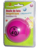 BOULE DE LOTO MAGNETIQUE NUMEROTEE FUSHIA + 100 PIONS DE LOTO - RAMASSE PIONS - LOTOQUINE