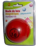 BOULE DE LOTO MAGNETIQUE NUMEROTEE ROUGE + 100 PIONS DE LOTO - RAMASSE PIONS - LOTOQUINE