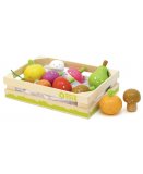 CAGETTE DE 12 FRUITS ET LEGUMES EN BOIS - HOUSE OF TOYS - 770872 - MARCHE