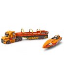 CAMION DE TRANSPORT BATEAU DE COURSE MACK TRUCK 41 CM SONS ET LUMIERE - DICKIE TOYS - VEHICULE ET REMORQUE