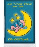 CARTE CARTE DE NAISSANCE - BEBE SCHTROUMPF + ENVELOPPE - CARTERIE BD - ENFANT - ADULTE - FILLE - GARCON (35
