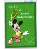 CARTE JOYEUX ANNIVERSAIRE + ENVELOPPE : MICKEY FAIT DU TENNIS + ENVELOPPE - CARTERIE DISNEY - DESSIN ANIME - ENFANT - ADULTE - FILLE - GARCON (33)