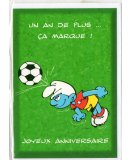 CARTE JOYEUX ANNIVERSAIRE SCHTROUMPF FOOT + ENVELOPPE - CARTERIE BD - FOOTBALL SPORTIF - ENFANT - ADULTE - FILLE - GARCON (24)