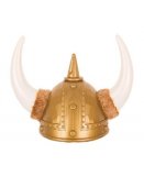 CASQUE VIKING OR AVEC POINTE ET FOURRURE ADULTE