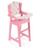 CHAISE HAUTE EN BOIS STARS ROSE POUPEE - BAYER CHIC 2000 - MOBILIER REPAS POUPON
