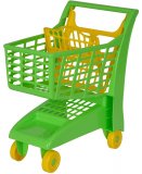 CHARIOT DE SUPERMARCHE VERT ET JAUNE - MARCHANDE - JEU D'IMITATION - SUPERMARCHE, EPICERIE