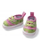 CHAUSSURES DE SPORT EN TOILE A FLEURS POUPON 38-45 CM - HELESS - HABIT POUPEE (510)