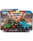 COFFRET 2 MONSTER JAM 1/64 SERIE 31 : GRAVE DIGGER VS WHIPLASH - VEHICULE MINIATURE METAL - SPIN MASTER