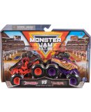 COFFRET 2 MONSTER JAM 1/64 SERIE 31 : THUNDERROARUS ET VELOCIRAPTOR - VEHICULE MINIATURE METAL - SPIN MASTER