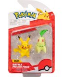 COFFRET 2 POKEMON BATTLE FIGURE PIKACHU + GERMIGNON - POKEMON - FIGURINE ACTION - BANDAI