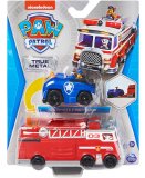 COFFRET 2 VEHICULES METAL PAT PATROUILLE CAMION POMPIER MARCUS + CAMION POLICE CHASE - CHIEN - PAW PATROL - SPIN MASTER - 20124311