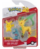 COFFRET 3 POKEMON BATTLE FIGURE PIKACHU OKEOKE PHYLLALI - POKEMON - FIGURINE ACTION - BANDAI - 37698