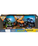 COFFRET 3 VEHICULES MONSTER JAM : BLUE THUNDER - EL TORO LOCO - GRAVE DIGGER - VOITURE COLLECTION SHAKER - SPIN MASTER