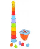 COFFRET DE 2 JEUX D'EVEIL GIRAFE - GOBELETS ET FORMES - JOUETS PREMIER AGE