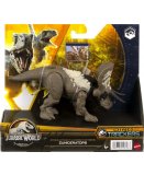 COFFRET DINOSAURE TRACKERS ZUNICERATOPS - DINO COMBAT EXTREME ARTICULE BRUN 19 CM - JURASSIC WORLD - MATTEL