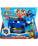 COFFRET PAT PATROUILLE DELUXE : CHASE ET SON VEHICULE DE POLICE SECOURS TRANSFORMABLE - 2 FIGURINES - CHIEN - PAW PATROL - SPIN MASTER - 20136012