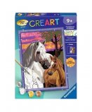 CREART BRILLANT CHEVAUX AU COUCHER DE SOLEIL 18x24CM - NUMERO D'ART ANIMAUX - RAVENSBURGER - 258093 - PEINTURE