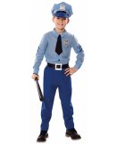 DEGUISEMENT AGENT DE POLICE BLEU 7/9 ANS ENFANT - UNIFORME METIER POLICIER