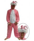 DEGUISEMENT LAPIN ROSE ADULTE M - ANIMAL COMBINAISON PELUCHE