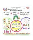 DOMINOS + LOTO + PUZZLE LA CHENILLE QUI FAIT DE TROUS - UNIVERSITY GAMES - 08129