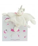 DOUDOU PLAT LUCIE LA LICORNE ARGENT 22 CM - DOUDOU ET COMPAGNIE - DC3276