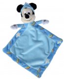 DOUDOU PLAT PHOSPHORESCENT MICKEY LA SOURIS - PELUCHE DISNEY AVEC MOUCHOIR BLEU - NICOTOY