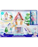 ENCHANTIMALS CHALET DES NEIGES + POUPEE BEVY ET JUMP LE LAPIN - FIGURINE 15 CM - ANIMAL - MATTEL GJX50