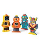 FUNNY MAGNET : 4 ROBOTS MAGNETIQUES EN BOIS - JANOD - J07037