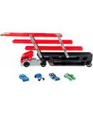 HOT WHEELS MEGA CAMION TRANSPORTEUR 43.5 CM AVEC 6 PANNEAUX DE STATIONNEMENT + 4 VOITURES - MATTEL - FPM81